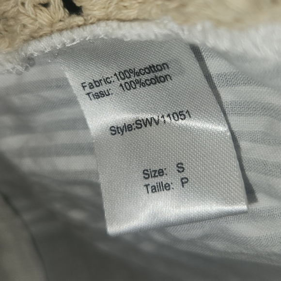 Nwt elan 100% cotton knit long sleeve shirt size small tan and white - Picture 5 of 5